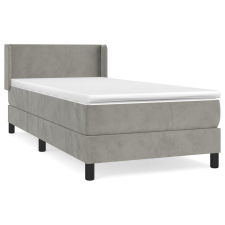 vidaXL világosszürke bársony rugós ágy matraccal 100 x 200 cm (3130823) ágy és ágykellék