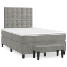 vidaXL világosszürke bársony rugós ágy matraccal 120 x 190 cm ágy és ágykellék