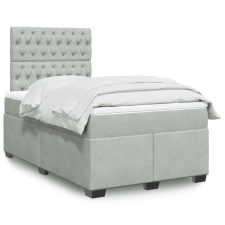 vidaXL világosszürke bársony rugós ágy matraccal 120 x 190 cm ágy és ágykellék