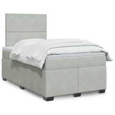 vidaXL világosszürke bársony rugós ágy matraccal 120 x 190 cm ágy és ágykellék