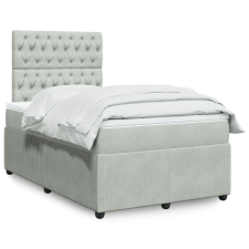 vidaXL világosszürke bársony rugós ágy matraccal 120 x 190 cm ágy és ágykellék