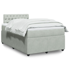 vidaXL világosszürke bársony rugós ágy matraccal 120 x 190 cm ágy és ágykellék