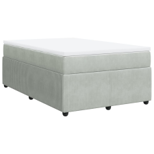 vidaXL világosszürke bársony rugós ágy matraccal 120 x 190 cm (3285626) ágy és ágykellék