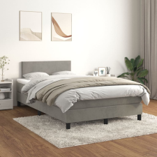 vidaXL világosszürke bársony rugós ágy matraccal 120 x 200 cm ágy és ágykellék