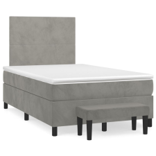 vidaXL világosszürke bársony rugós ágy matraccal 120 x 200 cm (3137713) ágy és ágykellék