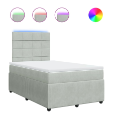 vidaXL világosszürke bársony rugós ágy matraccal 120 x 200 cm (3294610) ágy és ágykellék