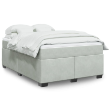 vidaXL világosszürke bársony rugós ágy matraccal 140x190 cm ágy és ágykellék