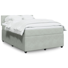 vidaXL világosszürke bársony rugós ágy matraccal 140x190 cm ágy és ágykellék