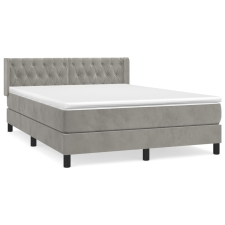 vidaXL világosszürke bársony rugós ágy matraccal 140x190 cm (3131135) ágy és ágykellék