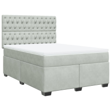 vidaXL világosszürke bársony rugós ágy matraccal 140x190 cm (3290912) ágy és ágykellék