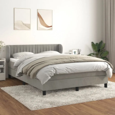 vidaXL világosszürke bársony rugós ágy matraccal 140x200 cm ágy és ágykellék