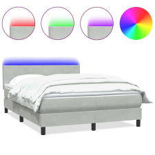 vidaXL világosszürke bársony rugós ágy matraccal 140x210 cm (3316689) ágy és ágykellék