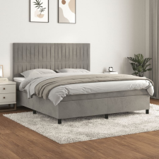 vidaXL világosszürke bársony rugós ágy matraccal 160x200 cm ágy és ágykellék
