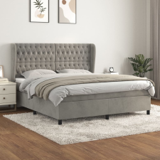 vidaXL világosszürke bársony rugós ágy matraccal 180x200 cm ágy és ágykellék