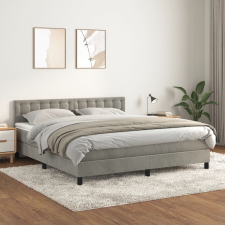 vidaXL világosszürke bársony rugós ágy matraccal 180x200 cm ágy és ágykellék