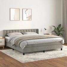 vidaXL világosszürke bársony rugós ágy matraccal 180x200 cm ágy és ágykellék
