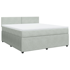 vidaXL világosszürke bársony rugós ágy matraccal 180x200 cm (3287800) ágy és ágykellék