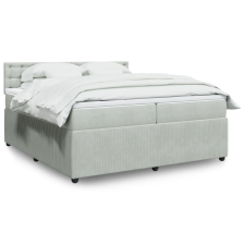 vidaXL világosszürke bársony rugós ágy matraccal 200x200 cm ágy és ágykellék