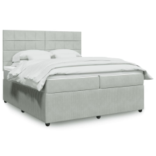 vidaXL világosszürke bársony rugós ágy matraccal 200x200 cm ágy és ágykellék