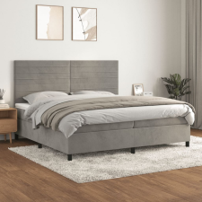vidaXL világosszürke bársony rugós ágy matraccal 200x200 cm ágy és ágykellék