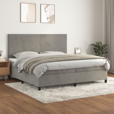vidaXL világosszürke bársony rugós ágy matraccal 200x200 cm ágy és ágykellék