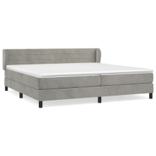 vidaXL világosszürke bársony rugós ágy matraccal 200x200 cm (3127571) ágy és ágykellék