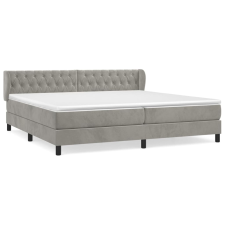 vidaXL világosszürke bársony rugós ágy matraccal 200x200 cm (3127691) ágy és ágykellék