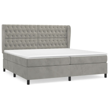 vidaXL világosszürke bársony rugós ágy matraccal 200x200 cm (3129411) ágy és ágykellék