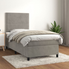 vidaXL világosszürke bársony rugós ágy matraccal 80 x 200 cm ágy és ágykellék