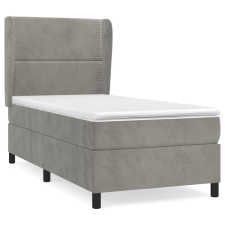 vidaXL világosszürke bársony rugós ágy matraccal 80 x 200 cm (3129117) ágy és ágykellék