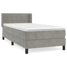 vidaXL világosszürke bársony rugós ágy matraccal 80 x 200 cm (3130985) ágy és ágykellék