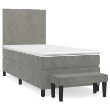 vidaXL világosszürke bársony rugós ágy matraccal 80 x 200 cm (3137689) ágy és ágykellék