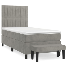 vidaXL világosszürke bársony rugós ágy matraccal 80 x 200 cm (3137929) ágy és ágykellék