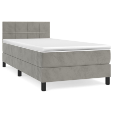 vidaXL világosszürke bársony rugós ágy matraccal 80 x 200 cm (3141269) ágy és ágykellék