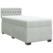 vidaXL világosszürke bársony rugós ágy matraccal 80 x 200 cm (3286168) ágy és ágykellék