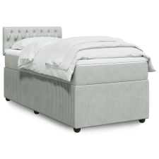 vidaXL világosszürke bársony rugós ágy matraccal 90 x 200 cm ágy és ágykellék