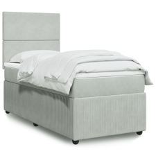 vidaXL világosszürke bársony rugós ágy matraccal 90 x 200 cm ágy és ágykellék