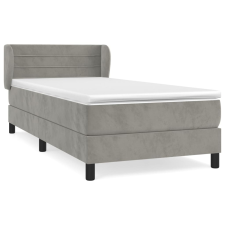 vidaXL világosszürke bársony rugós ágy matraccal 90 x 200 cm (3127529) ágy és ágykellék