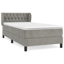 vidaXL világosszürke bársony rugós ágy matraccal 90 x 200 cm (3127649) ágy és ágykellék