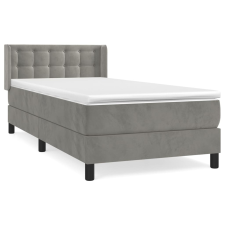 vidaXL világosszürke bársony rugós ágy matraccal 90 x 200 cm (3131177) ágy és ágykellék