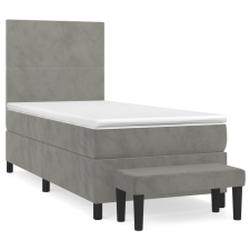 vidaXL világosszürke bársony rugós ágy matraccal 90 x 200 cm (3137701) ágy és ágykellék