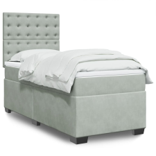 vidaXL világosszürke bársony rugós ágy matraccal 90x190 cm ágy és ágykellék