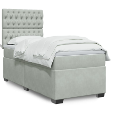vidaXL világosszürke bársony rugós ágy matraccal 90x190 cm ágy és ágykellék