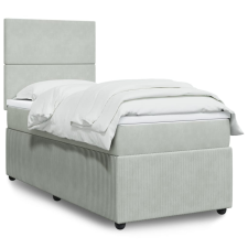 vidaXL világosszürke bársony rugós ágy matraccal 90x190 cm ágy és ágykellék
