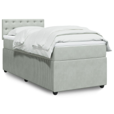 vidaXL világosszürke bársony rugós ágy matraccal 90x190 cm ágy és ágykellék