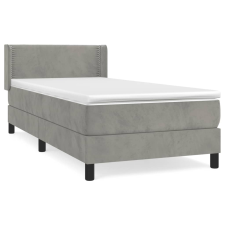 vidaXL világosszürke bársony rugós ágy matraccal 90x190 cm (3130871) ágy és ágykellék