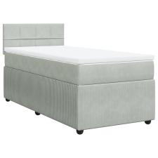 vidaXL világosszürke bársony rugós ágy matraccal 90x190 cm (3287626) ágy és ágykellék