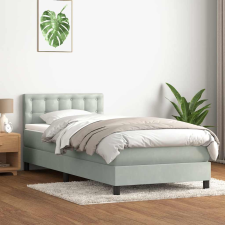 vidaXL világosszürke bársony rugós ágy matraccal 90x220 cm ágy és ágykellék