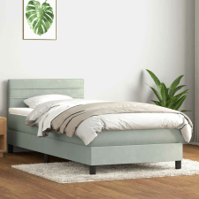 vidaXL világosszürke bársony rugós ágy matraccal 90x220 cm ágy és ágykellék