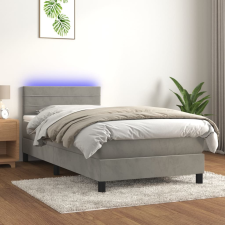 vidaXL világosszürke bársony rugós és LED-es ágy matraccal 80 x 200 cm ágy és ágykellék